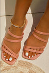 ROSE SNAKESKIN MULTI STRAP SANDAL