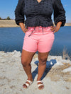 CORAL HIGH RISE JEAN SHORTS