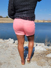 CORAL HIGH RISE JEAN SHORTS