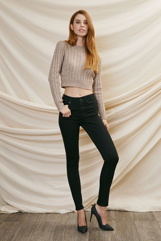 BLACK HIGH RISE SUPER SKINNY JEANS