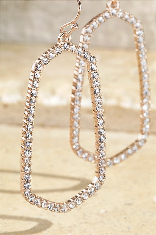 MARQUEE SHAPED PAVE EARRINGS