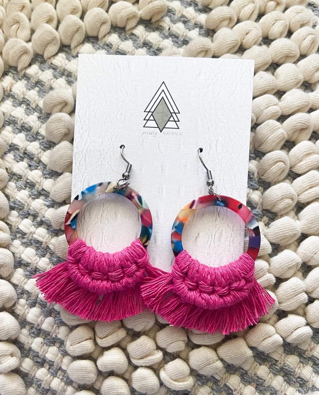 MACRAME HOOP EARRINGS